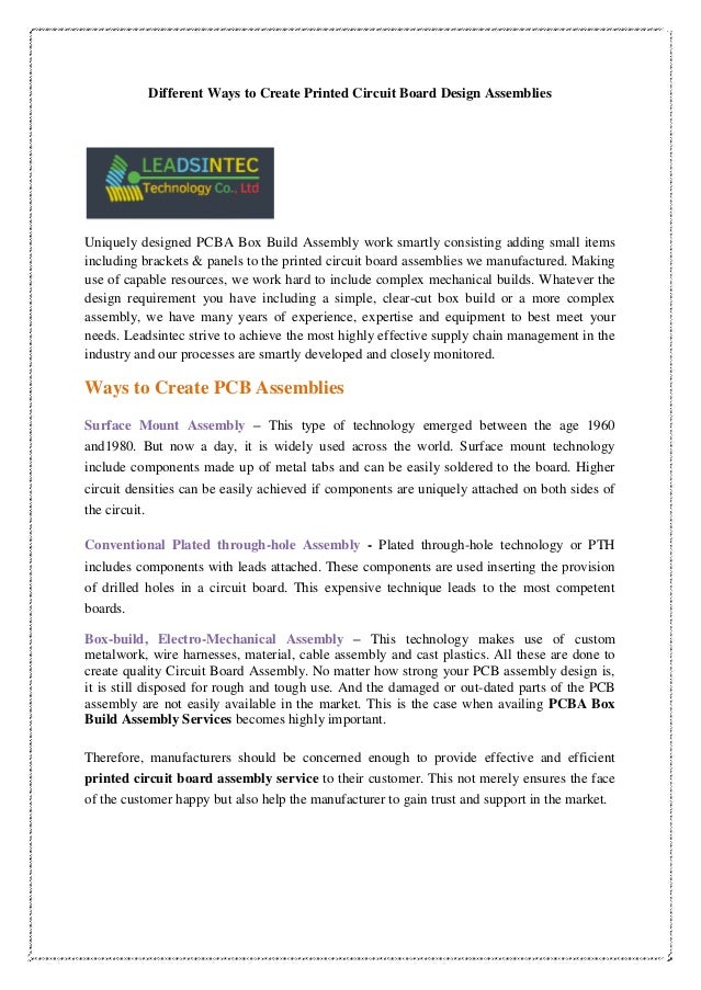 pcba box build assembly services